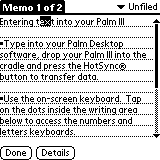так выглядит программа на экране Palm